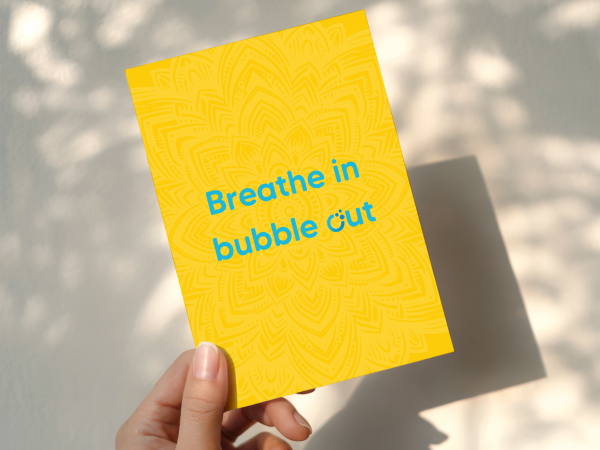Postkarte: Breath in, bubble out